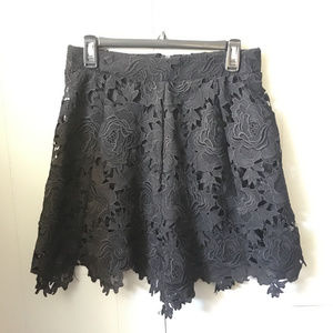 NWT Hot Topic Black Lace Skater Skirt